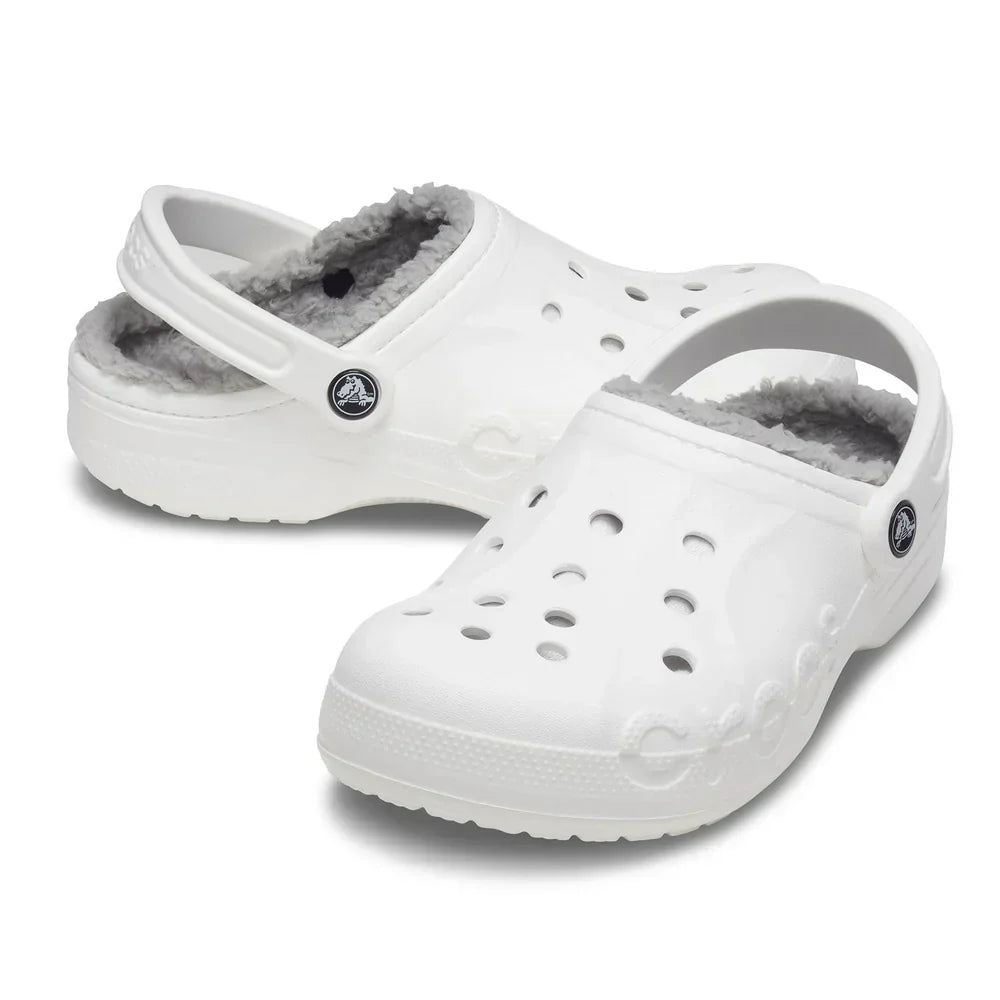 Baya Lined Clog - White/Light Grey