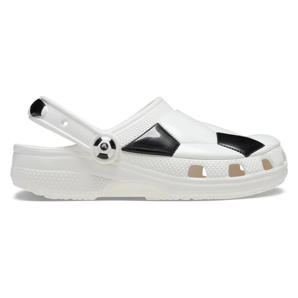 Classic Soccer Ball Clog Kids (Age 5+) - White/Black