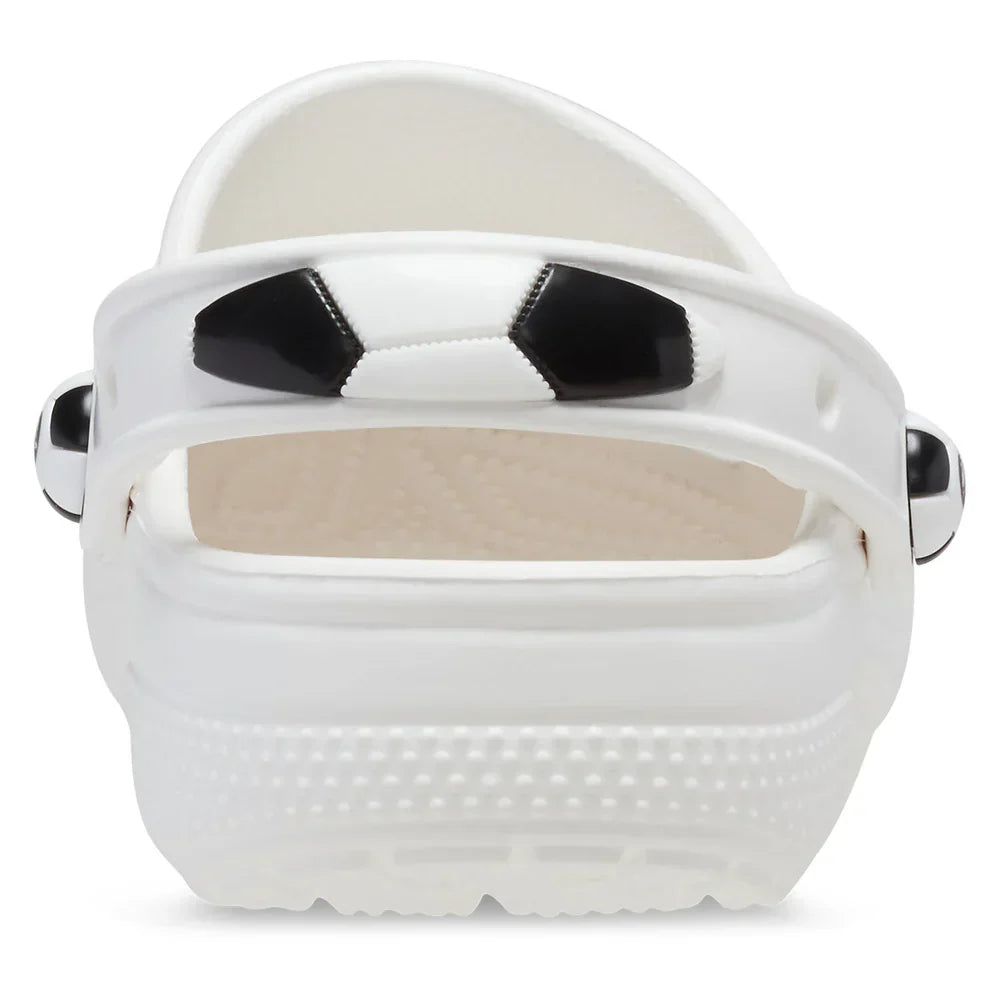 Classic Soccer Ball Clog Kids (Age 5+) - White/Black