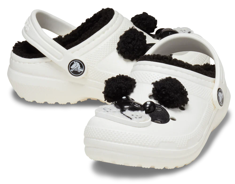 Classic Lined IAM Panda Bear Clog Kids (Age 5+) - Chalk/Black