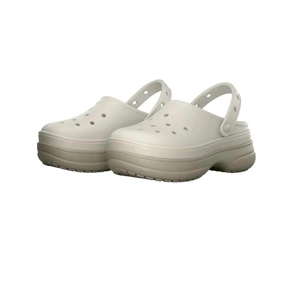 Classic Stacked Clog - Chalk