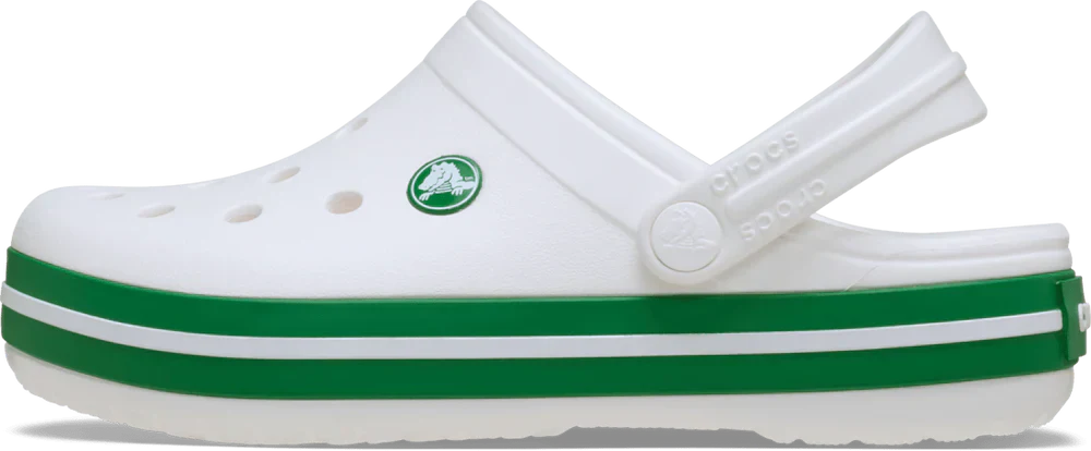 Crocband Clog Kids (Age 5+) - White/Green Ivy